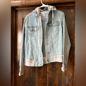 Light Blue Denim Jacket with Hood